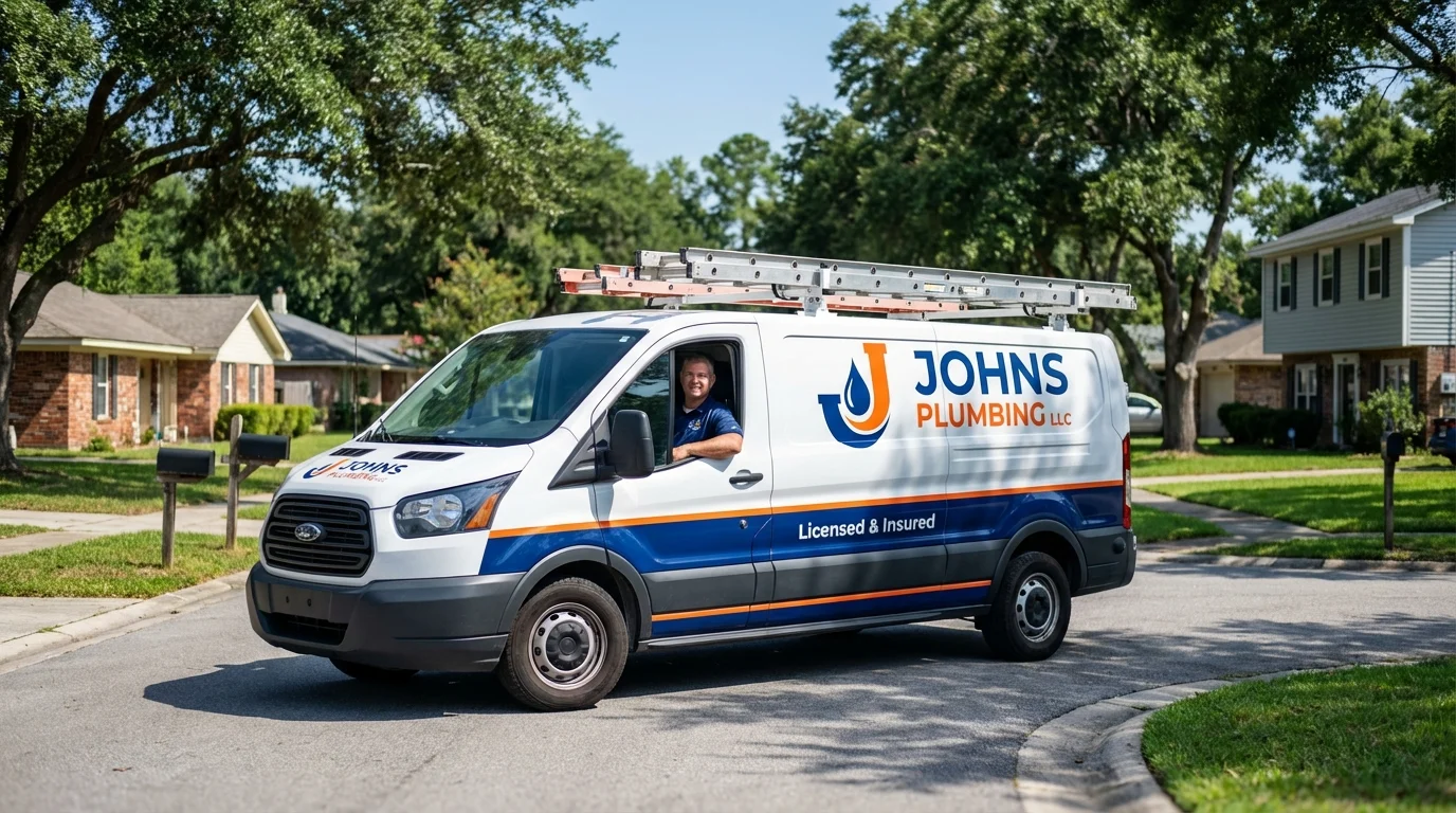 Johns Plumbing LLC service van in Uhrichsville, OH