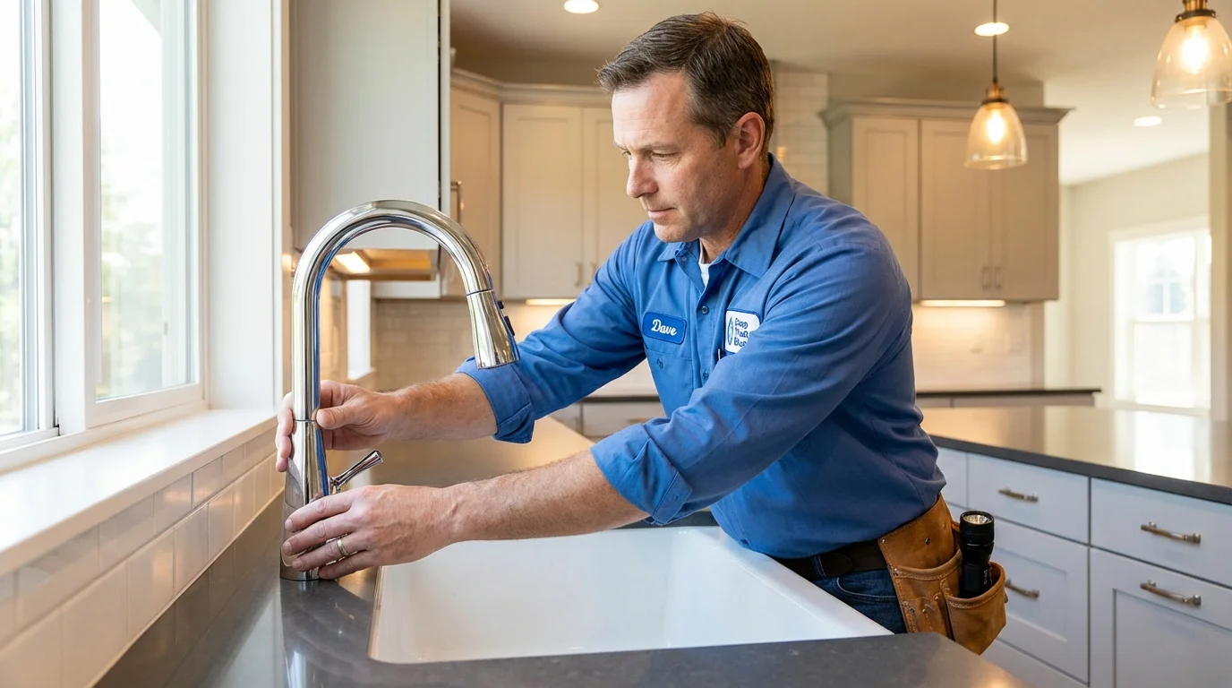 Kitchen faucet installation by Johns Plumbing LLC in Uhrichsville